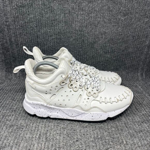 Flower Mountain Mohican Man White Leather Sneakers Shoes Mens US 8